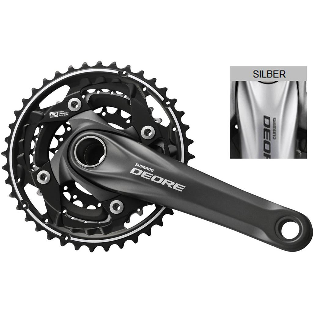 Kurbelgarnitur MTB Shimano Kurbelgarnitur Deore 170 40-30-22 Silber