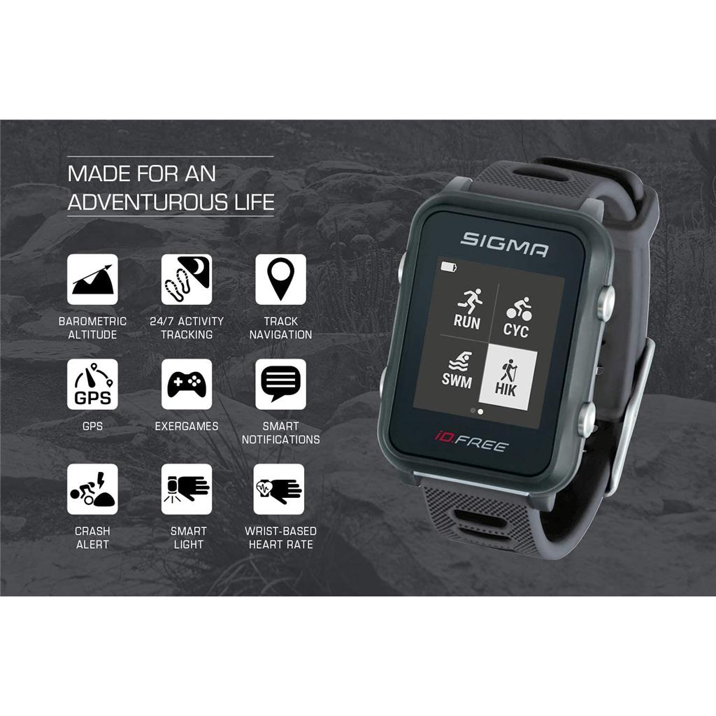 SportuhrTrack Sigma Sportuhr ID Free grau