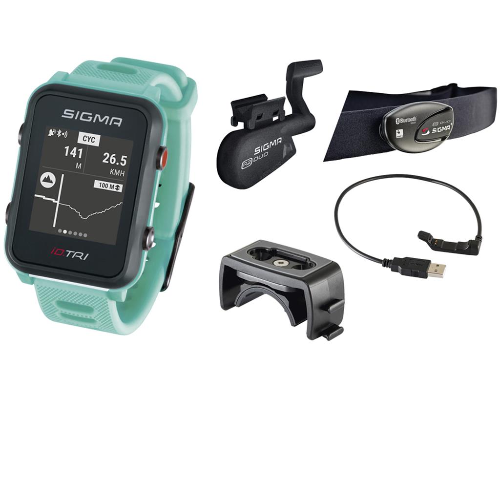 SportuhrTrack Sigma Sportuhr ID Tri neon mint SET