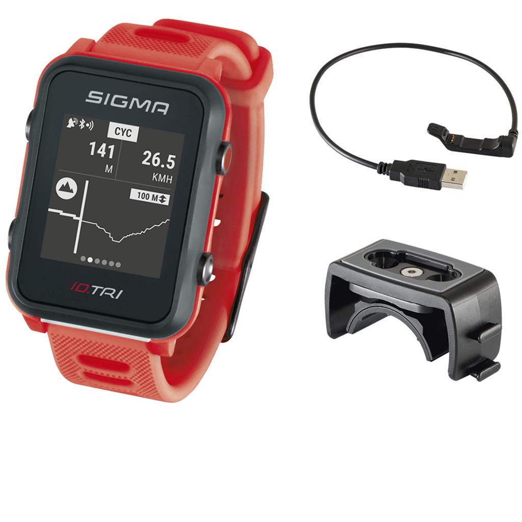 SportuhrTrack Sigma Sportuhr ID Tri neon rot Basic