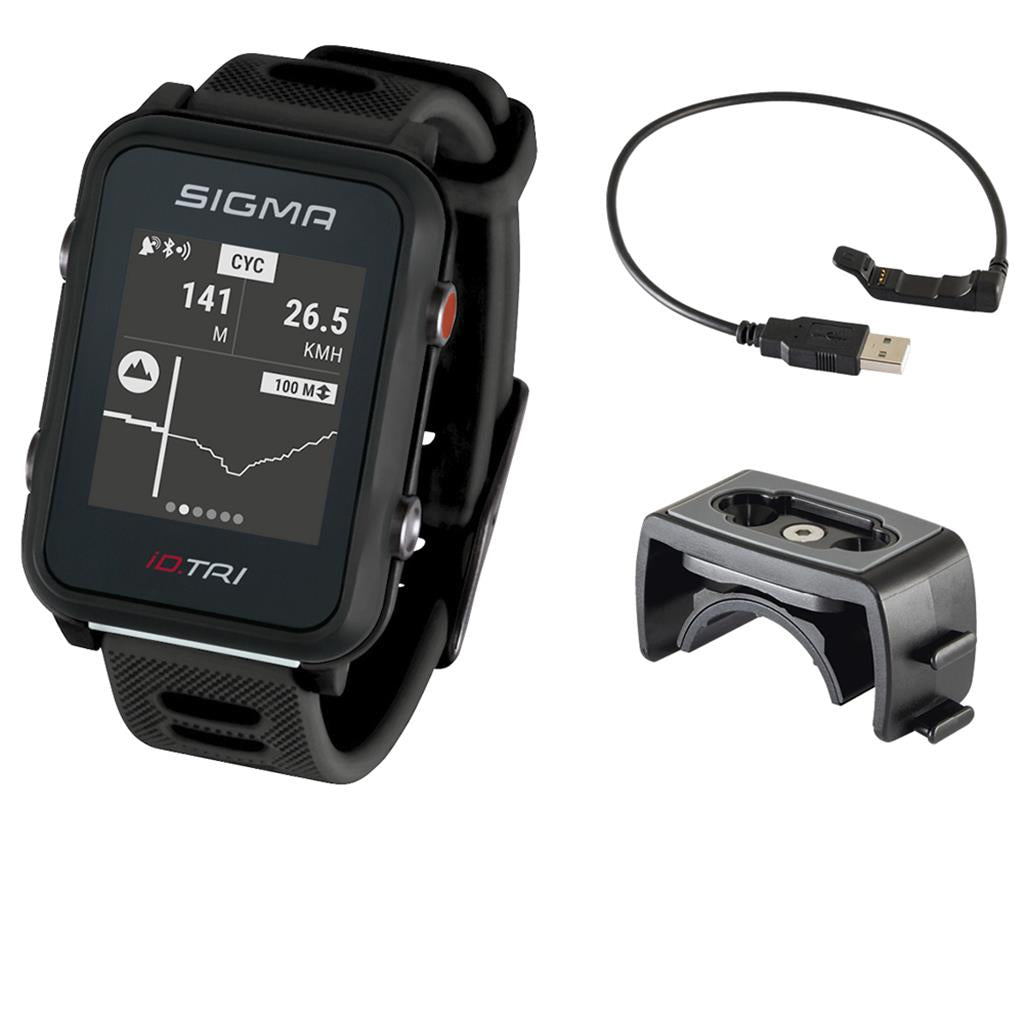 SportuhrTrack Sigma Sportuhr ID Tri schwarz Basic