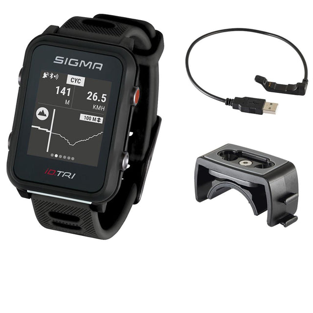 SportuhrTrack Sigma Sportuhr ID Tri schwarz Basic