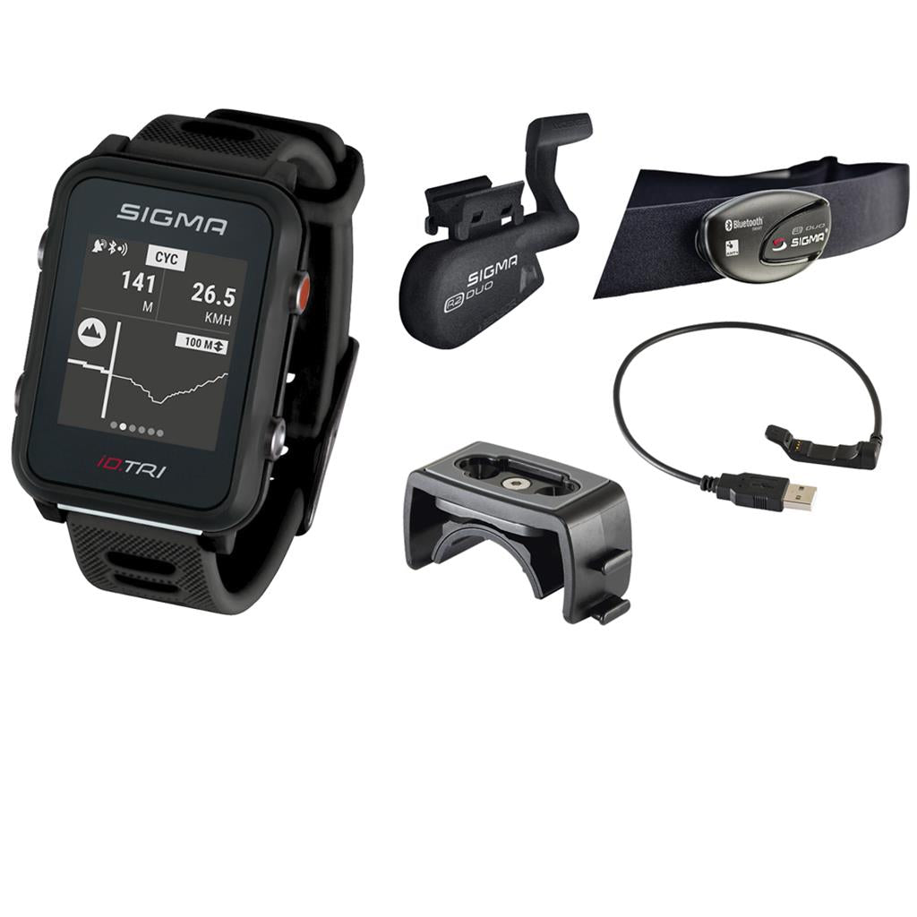 SportuhrTrack Sigma Sportuhr ID Tri schwarz SET