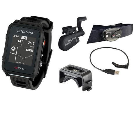 SportuhrTrack Sigma Sportuhr ID Tri schwarz SET