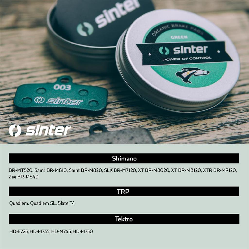 Disc Beläge Race handelsverpackt SINTER Bremsbelag grün Shimano Typ D (D03S Resin)